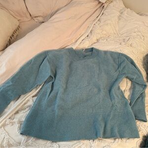 Free People Light Blue Cashmere Oversized Sweater Sz XS